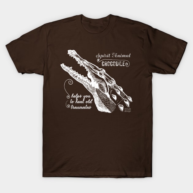 Spirit animal - Crocodile - white T-Shirt by mnutz